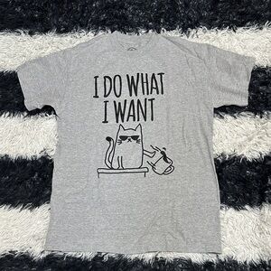 ODM Unisex “I Do What I Want” Funny Cat Tee, Sz M